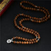 108 Beads Wenge Wood Buddhist Necklace OM Yoga Lotus Meditation Bracelet