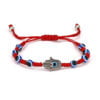 Mystic Blue Evil Eye Bracelet with Hand Charm – Adjustable Red String for Women