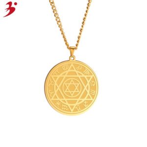 Lucky Hexagram Twelve Zodiac Stainless Steel Pendant Necklace