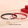 Eternal Love Couple Bracelets | Handwoven Red & Black String Bracelets for Him & Her