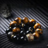 Black Obsidian & Tiger's Eye Bracelet