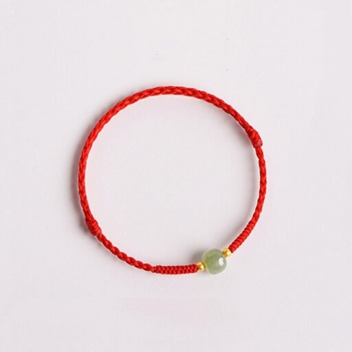 New Edition Red String Bracelet with Faux Hetian Jade Barrel Beads - Handwoven for Fortune, Unique Design for Women - Independent Store Exclusive"