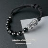 Black Obsidian Pixiu Men's Bracelet: 999 Sterling Silver, Essential for Wealth Attraction