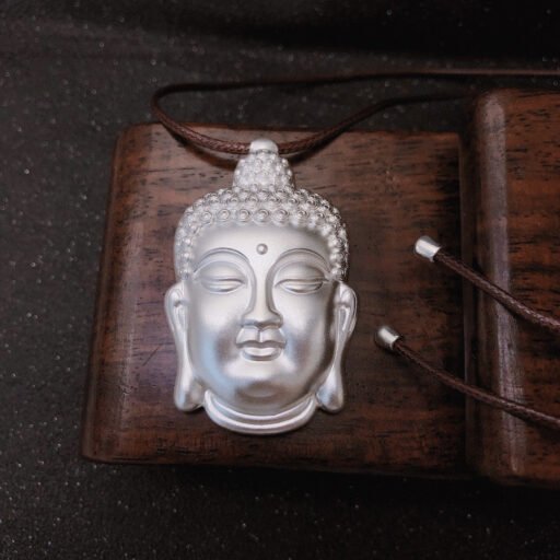 999 Silver Buddha Head Pendant – Unisex Dai Ri Ru Lai Amulet for Protection