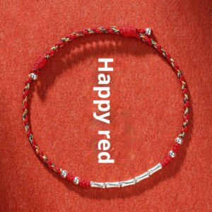 Fortune's Path: Bamboo Knot Woven Red String Bracelet - Lucky Koi for Exam Success, Ideal Gift for Men and Women