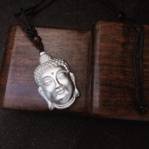 999 Silver Buddha Head Pendant – Unisex Dai Ri Ru Lai Amulet for Protection