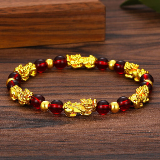 Genuine Feng Shui Pixiu Bracelet with Garnet